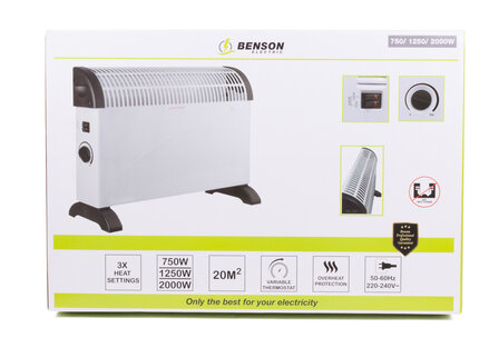 Heater convector 750/1250/2000W middel wit