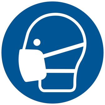 Pickup bord Mondkapje dragen verplicht - wearing a face mask is mandatory - le port d'un masque facial est obligatoire - Das Tragen einer Gesichtsmaske ist obligatorisch - social distance