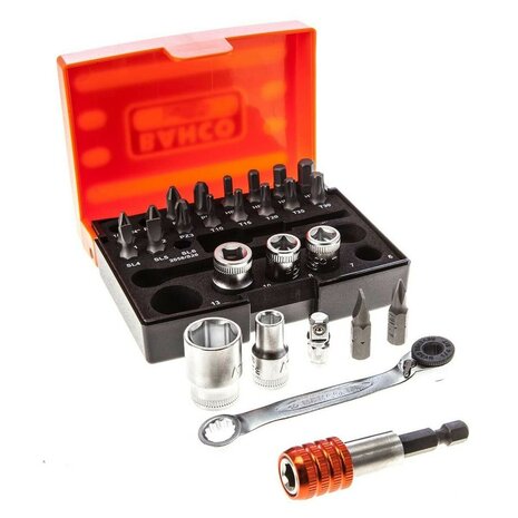 Bahco 2058/S26 26-Delige Bit- en doppenset - 1/4'' met ratel