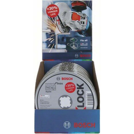 Bosch 2608619267 X-Lock Slijpschijf Standard for Inox in blik - 125mm (10st)