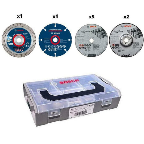 Bosch Doorslijpschijvenset 9 delig voor GWS 12V haakse slijper + mini L-BOXX - 06159975VC