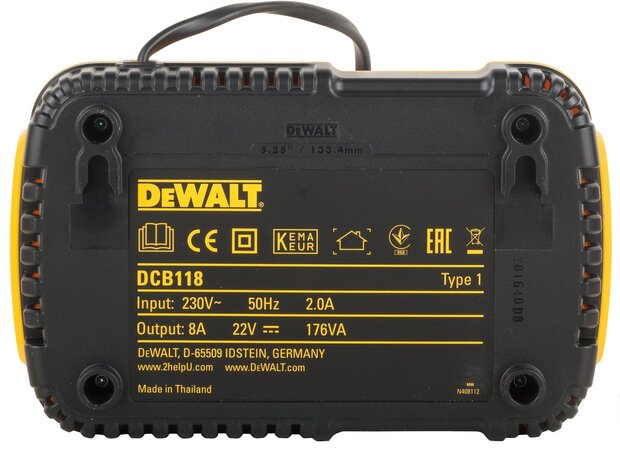 DeWalt DCB118-QW 18V / 54V Li-Ion XR FlexVolt Accu snellader