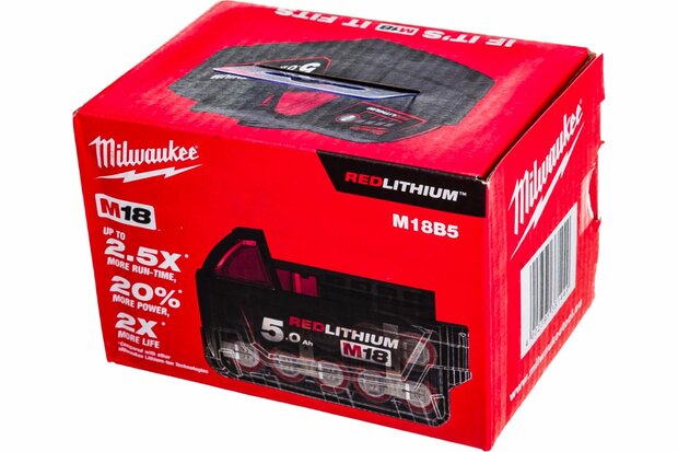 Milwaukee M18 B5 18V Li-Ion accu - 5.0Ah - 4932430483