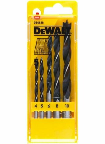 DeWalt DT4535 Houtspiraalboor set in cassette - 4-10mm 5-delig