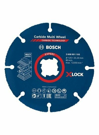 Bosch 2608901193 EXPERT X-LOCK Doorslijpschijf Carbide Multi Wheel 125mm 1mm 22,23mm (1st)