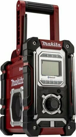 Makita DMR108AR 18V Accu bouwradio - bluetooth - werkt op netstroom en accu Limited edition bordeaux rood