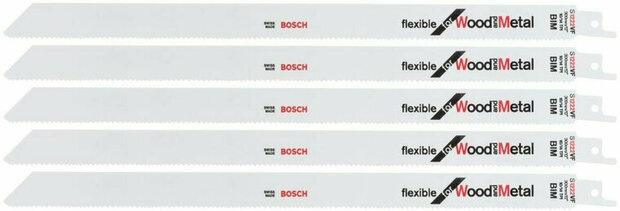 Bosch 2608656022 / S 1222 VF Reciprozaagblad - 300 x 10/14TPI - Hout/Metaal (5stuks)