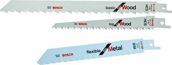 Bosch 3-delige reciprozagenset S 922 EF, S 644 D, S 1111 K Hout / Metaal