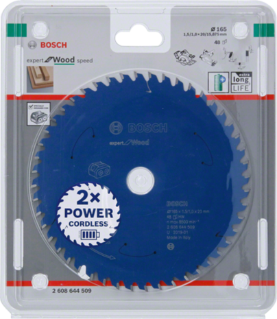 Bosch Professional Expert for Wood cirkelzaagblad voor accuzagen 165x1,5/1x20 T48 - 2608644509