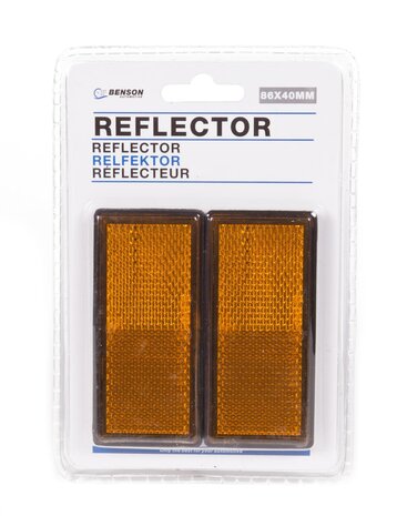 Reflector rechthoek oranje 86 x 40 mm 2 dlg E4