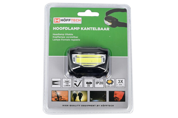 Hoofdlamp 3W COB kantelbaar
