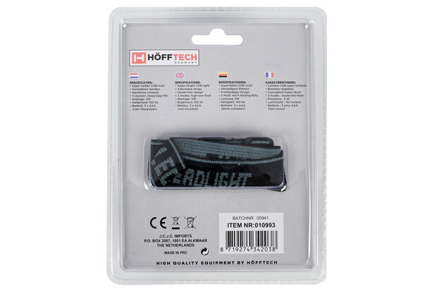 Hoofdlamp 3W COB kantelbaar