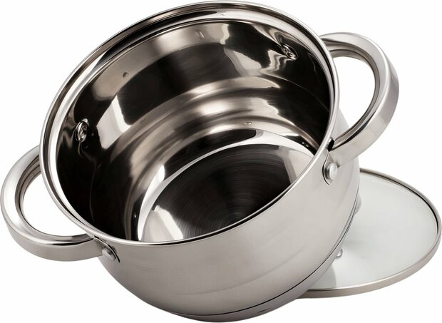 Rosenberg Luxe Pannenset 12 delig - RVS - RVS - Voorzien Van 5-Laags Bodem RB-12GB