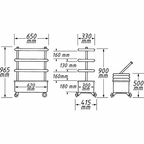Hazet Werkplaatswagen 166N Gereedschapswagen