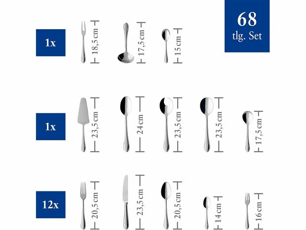 Villeroy &amp; Boch Mademoiselle Bestekset - 68 delig