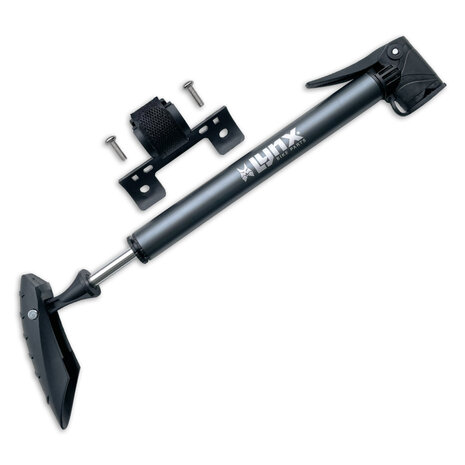 Lynx Mini fietspomp Hurricane Lite Incl. fietsframe opberghouder. Geschikt voor alle ventielsoorten.