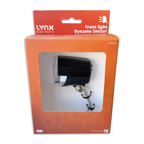 Lynx Koplamp Dynamo Sensor 30 Lux 6V / 3W. Duitse StVZO goedkeuring.