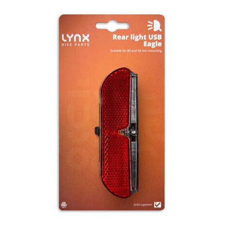 Lynx Achterlicht USB Eagle USB oplaadbaar. Duitse StVZO goedkeuring.