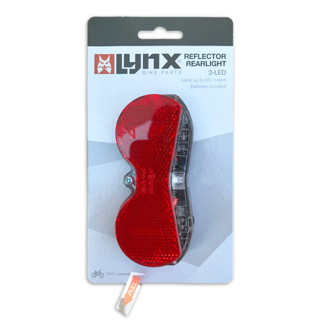 Lynx Achterlicht Firefly Incl. 2 x AAA batterijen. Duitse StVZO goedkeuring.
