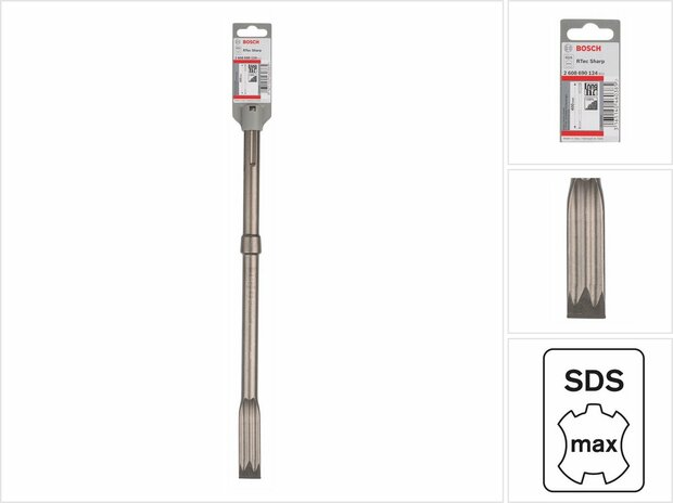BOSCH BLAUW ACCESSOIRES 2608690124 Platte beitels RTec Sharp SDS max 400 mm