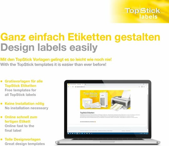 Top Stick 8717 printeretiket Wit Zelfklevend printerlabel
