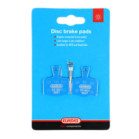 Elvedes Schijfremblokken Organisch Blauw set Magura MT2 - MT4 - MT6 - MT8