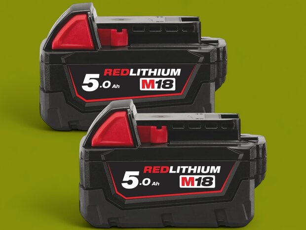 Milwaukee M18 B5 Duopack 18V Li-Ion accu's - 5.0Ah 2 stuks