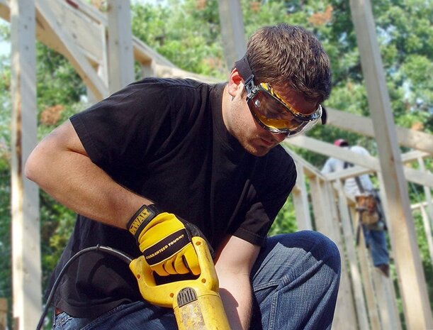 Dewalt Dpg82-11D Eu Veiligheidsbril Incl. Anticondens-Bescherming Zwart Geel Din En 166