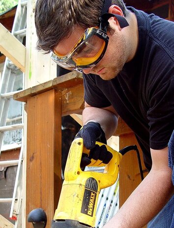 Dewalt Dpg82-11D Eu Veiligheidsbril Incl. Anticondens-Bescherming Zwart Geel Din En 166