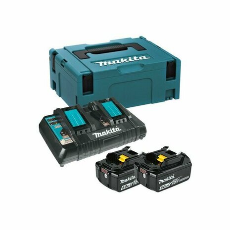 Makita 197629-2 18V accu starterset (2x BL1850B 5.0Ah accu's + DC18RD snel duolader in Mbox )