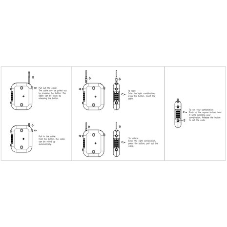 Lynx Multifunctioneel kabelslot / Helmslot Pinix Instelbare 4-cijferige code. Framebevestiging op bidonnokken.