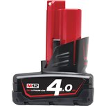 Milwaukee M12 B4 12V Li-ion accu - 4.0Ah Milwaukee M12 B4 12V Li-ion accu - 4.0Ah