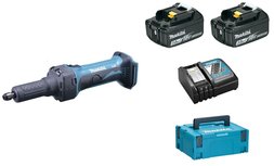 Makita DGD800RTJ 18V Li-Ion accu rechte slijper set (2x 5.0Ah accu) in Mbox - 6mm Makita DGD800RTJ 18V Li-Ion accu rechte slijper set (2x 5.0Ah accu) in Mbox - 6mm