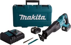 Makita DJR186RTE 18V Li-Ion accu reciprozaag set (2x 5.0Ah accu en lader) in koffer - snelwissel Makita DJR186RTE 18V Li-Ion accu reciprozaag set (2x 5.0Ah accu en lader) in koffer - snelwissel