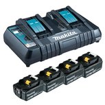 Makita 199485-6 Power Source-Kit 4x 6Ah BL1860B + DC18RD starterset Makita 199485-6 Power Source-Kit 4x 6Ah BL1860B + DC18RD starterset