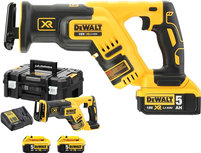 DeWalt DCS367P2 18V Li-Ion accu reciprozaag set (2x 5.0Ah accu) in TSTAK DeWalt DCS367P2 18V Li-Ion accu reciprozaag set (2x 5.0Ah accu) in TSTAK