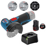 Bosch GWS 12 V-76 12V Li-Ion accu haakse slijpmachine compleet (1x 2,0Ah accu + lader ) 76mm Bosch GWS 12 V-76 12V Li-Ion accu haakse slijpmachine compleet (1x 2,0Ah accu + lader ) 76mm