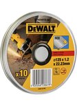 DeWalt DT42340TZ Doorslijpschijf in blik 125 x 22,23 x 1,2mm inox (10st) DT42340TZ-QZ DeWalt DT42340TZ Doorslijpschijf in blik 125 x 22,23 x 1,2mm inox (10st) DT42340TZ-QZ