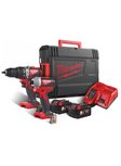Milwaukee M18 BLPP2A2-502X 18V accu Klopboor-/schroefmachine (M18 BLPD2) & Slagschroevendraaier (M18 BLID2) combiset (2x 5.0Ah accu en lader) in HD box - Koolborstelloos - 4933464522 Milwaukee M18 BLPP2A2-502X 18V accu Klopboor-/schroefmachine (M18 BLPD2) & Slagschroevendraaier (M18 BLID2) combiset (2x 5.0Ah accu en lader) in HD box - Koolborstelloos - 4933464522