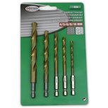 Boorset Metaal Titanium - Bitmodel - 4, 5, 6, 8 en 10 mm. Boorset Metaal Titanium - Bitmodel - 4, 5, 6, 8 en 10 mm.