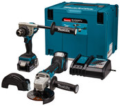 Makita DLX2430TJ 18V accu boor-/schroefmachine (DDF486) + Haakse slijper (DGA504) Combiset (2x 5.0Ah en lader) in Mbox 4 Makita DLX2430TJ 18V accu boor-/schroefmachine (DDF486) + Haakse slijper (DGA504) Combiset (2x 5.0Ah en lader) in Mbox 4