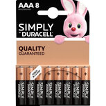 8x Duracell Aaa Simply Batterijen Alkaline LR03 MN2400 1.5 V 8x Duracell Aaa Simply Batterijen Alkaline LR03 MN2400 1.5 V